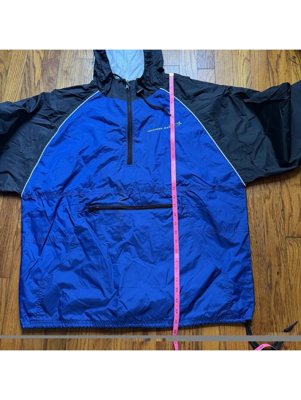 Lockheed Martin Vintage 2XL Windbreaker Anorak Jacket Men’s Blue Black Pullover